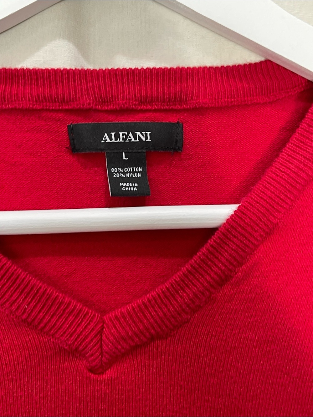 Alfani Bright Red V-Neck Sweater